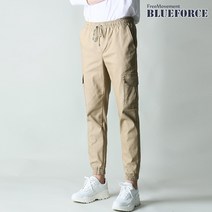 블루포스 헤즈뮤 카고 조거 면팬츠 베이직핏 밴딩 스판 남자면바지