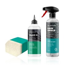 [글로스브로] 글래스 엑스 유막 제거제 300ml + 레인쉴드 유리세정코팅제 500ml + 어플리케이터