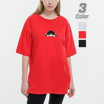 [진마니아] 맨홀고양이 루즈핏 반팔티 오버핏 빅사이즈 박스티 면티 티셔츠