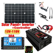 태양광패널 차량용 인산철 태양 광 발전 시스템 6000W 전원 인버터 스마트 LCD 디스플레이 듀얼 USB 12V ~, 01 Black-12V to110V