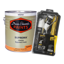 [던에드워드] 실내용 친환경 슈프리마30 (계란광) 1L + (프로셀렉트) 고급 4인치 페인팅 도구세트, 배송메모란에 색상 직접기재