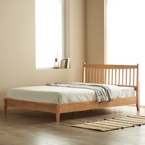 올쏘 카누 원목침대Q_7존라텍스매트, 브라운