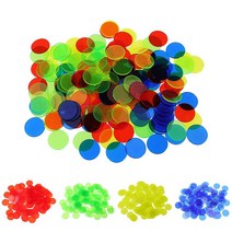 100pcs 몬테소리 학습 교육 수학 장난감 학습 자원 컬러 플라스틱 동전 빙고 칩 어린이 투명한 카운팅 칩, 200pcs