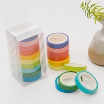 10P 컬러 마스킹 종이테이프 라벨링 꾸미기 재료 장식 인테리어 패션 심플 커스텀 사진 패턴