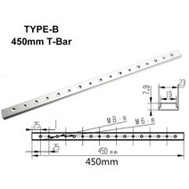 마이터 게이지 각도기 알루미늄 합금 t-트랙 슬롯 마이터 트랙 지그 목공 마이터 트랙 마이터 바 슬라이더 테이블 톱 게이지 로드 t 슬라이더 100-450mm, 450mm B형