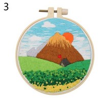 서양자수 초보자를 위한 꽃 자수 크로스 스티치 키트 후프 바늘 펀치 실 DIY 공예 장식품, 3