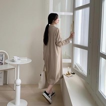 내추럴 카라 포인트 오버핏 원피스 3컬러 우아한 봄