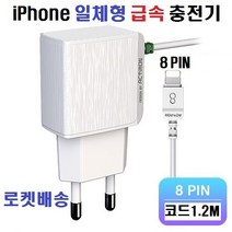 아이폰 8핀 일체형 급속 충전기, 1개