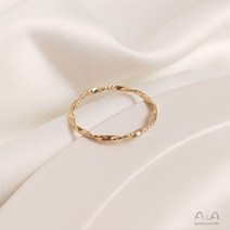 14K 구리 가방 진짜 금 색 보존 꽃 웨이브 링 간단한 바람 반지 조합 꼬리 반지 여성 조수 diy 반지