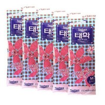 롯데 태화 고무장갑 M/올에이(핑크), 5개, 핑크