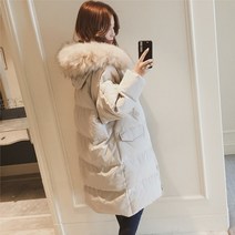 SAMARA sun 여자 하프 롱 패딩 코트 루즈핏 후드 다운 점퍼 아우터 가을 겨을 빅사이즈 C2484