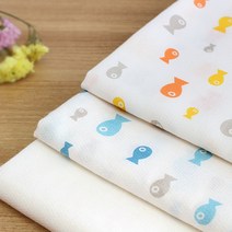 무형광 순면 엠보거즈 원단 기저귀원단 젤리고기 3종택1, 블루