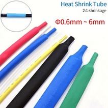 [잇템!]열 수축 튜브 0.6 0.8 1 2 3 3.5 4 5 6 mm 2:1 비율 폴리올레핀 절연 USB 케이블 DIY 커넥터 수리, 10 4.5mm x 1meter, 05 green