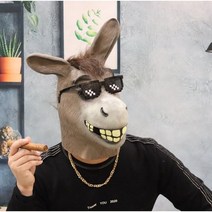 동물가면 헤드 16종 파티 핼러윈 행사용품, 단일사이즈, 열창하는 말+선글라스