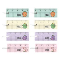 핑크풋 당친 눈금자 메모지 4종 x 2p세트, 핑크+퍼플+민트+아이보리, 7세트