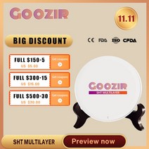 치과성분 치아미백 셀프치아미백제 Goozir CAD CAM CNC 치과 용 지르코니아 블록 SHT 다층 Dics 5 축 밀링, 04 98 x 16 mm A4