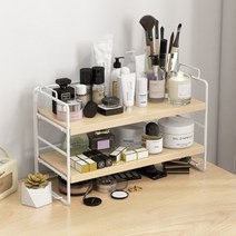 책상 데스크 선반 책장 책꽂이 수납장 2단 화이트+우드, 화이트 우드선반