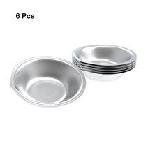 유압천공기6Pcs 메이크업 팔레트 스테인레스 스틸 작은 라운드 페인트 트레이 아티스트 수채화 혼합, [01] 6 pcs with mouth