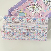 일회용 제미니 키티 마녀와고양이 캐릭터 무늬 컬러 색깔 덴탈마스크50매 3중필터 에니메이션 성인용, 2.마녀와고양이50매(대형)