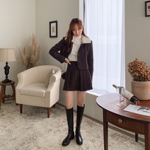 디오트 에타크 모직 플리츠 미니 울 스커트
