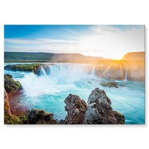 더 아트 컴퍼니 재물운 폭포그림 호수그림 물그림 액자 풍경 시원한 풍수 인테리어 대형캔버스 풍수지리 거실 개업선물 집들이선물, 9. 아이슬란드 고다스 폭포