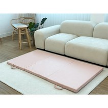 스마트 공간 운동매트 요가 링피트매트 접이식 두꺼운 홈트, 핑크 라지