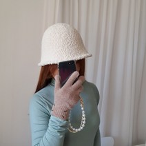 부클레 니트 벙거지 사파리 라운드 둥근 다운버킷햇 모직 양털