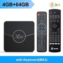안드로이드 tv박스 ott 셋톱 박스 x98 plus amlogic s905w2 tv box android 11 4g 64gb support h.265 av1 wifi 미디어, 우리 플러그, 4g64g mx3
