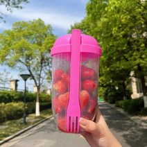 아침 식사 샐러드 컵 시리얼 너트 요구르트 병 용기 포크 소스 뚜껑 도시락 터퍼 음식 테이퍼 그릇, 3_1000ml