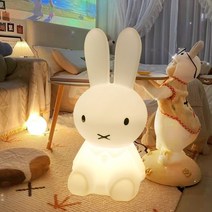 미피무드등 토끼 수유등 LED 대형 취침등 조명, 토끼 램프 80cm 다양한 색상 (충전형)