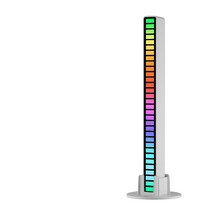 MOSUMI 차량튜닝LED라이트 RGB 습음 무드등 차량용 침실 게임용 방 분위기 컴퓨터 책상 면 소리제어 음악 리듬 음향, 은색, Type-c 충전식