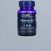 비타민d3 Life Extension 비타민D3 175mcg(7OOOIU) 콜리칼시페롤 비타민D-3 소프트젤 [6O정*1병]