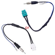 RNS510/RCD510/310/GOLF/MK5/MK6/Passat B6/B7/Tiguan 용 앰프가 장착 된 듀얼 Fakra RF 라디오 안테나 어댑터 컨버터 케이블, 검은색