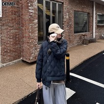 ins 스타디움 패딩 퀼팅 다운 여자 결승 테이프를 끊는 커플이 학과 초빙 겨울 코트 재킷이다.