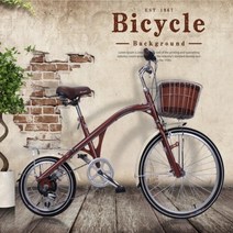 엔틱 복고형 자전거 변속6단 24인치 도시형 숙녀공주 여성용자전거, 60.96cm, 커피색