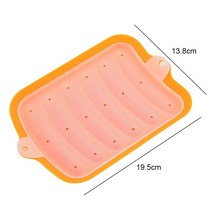 고기도구 실리콘 소시지 금형 식품 등급 DIY 수제 핫도그 빠른 프로토 타이핑 햄 베이킹 주방 가제트 액세서리, 04 Orange