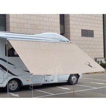 어닝사이드월 카라반 어닝부품 어닝텐트, 4mx2.2m 베이지색
