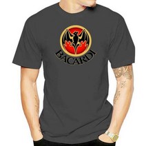 Bacardi 럼 티셔츠. 모든 면화. GrayWhiteKhakiYellow. 크기 S-XXL 미국, Men grey_XL