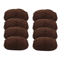 오키도키공방 뜨개실 밀키코튼 코튼실 털실 50g X 8개, 25. 다크브라운 X 8개