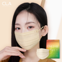 CLA 원데이핏 일회용 덴탈 컬러 마스크 중형, 50매, 스킨베이지