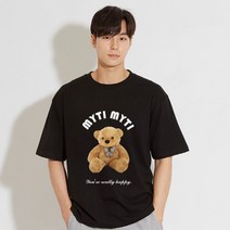 myti 곰돌이 테디베어 프린팅 티셔츠 캐릭터 무지티 커플티 커스텀 남녀공용 스트릿패션 곰인형 bear