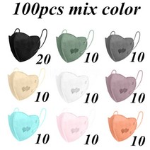 Morandi-Kn95 마스크 심장 모양 fpp2 보안 보호 Kn95 ffp2 재사용 가능한 위생 승인, [22] 100PCS MIX COLOR