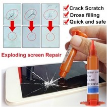 헤드라이트복원제 유리접착제 유리복원제 차유리용접 lcd 유리 uv 접착제 수리 도구 anti-dust transparent phone touch long crack glass, 푸른