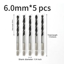 pcb 드릴 비트 0.1 0.2 0.5 0.2mm 인쇄회로 드릴비트 마이크로 3d 프린터 챔버 uv인쇄기 육각 생크 3 점 목공 천공 지원 전기 로터리 헤드 나무 판자 26, 6.0mm 5개