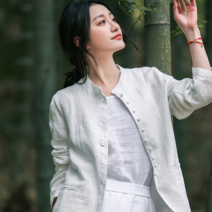 미니 자켓 여성용 면과 삼베 봄 가을 신상품