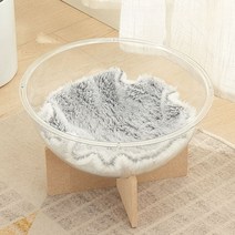 고양이 투명 해먹 침대 아크릴 캡슐 하우스 대형, 37cm 아크릴 해먹+받침대