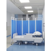 병원 파티션 이동식 접이식 가림막 요양원 학교, 핑크 3단두꺼운 프레임 이중 천