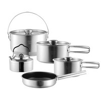 스텐코펠세트 쿠커세트 백패킹도구 감성캐핑도구, 4.5L 스테인레스 스틸 걸이냄비