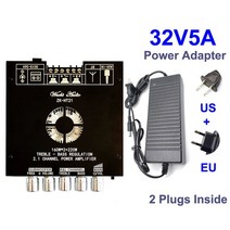 4채널앰프 차량용 카오디오 앰프TDA7498E 2*160W + 220W 전력 서브 우퍼 증폭기 보드 이퀄라이저 2.1 채널, 02 ZK-HT21 32V5A