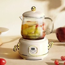 전기티포트 국민분유포트 휴대용 접이식 커피 여행용 캠핑 600ml 유리 주전자 220v 가정용 건강 냄비 자동 미니 물 주전자 귀여운 400w 야외 차 주전자, 스마트 화이트, 씨엔